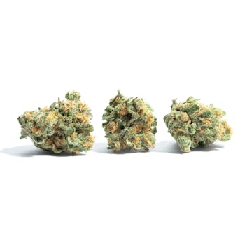 Three small nugs of the Pot of Gold weed strain - Photo from Leafly