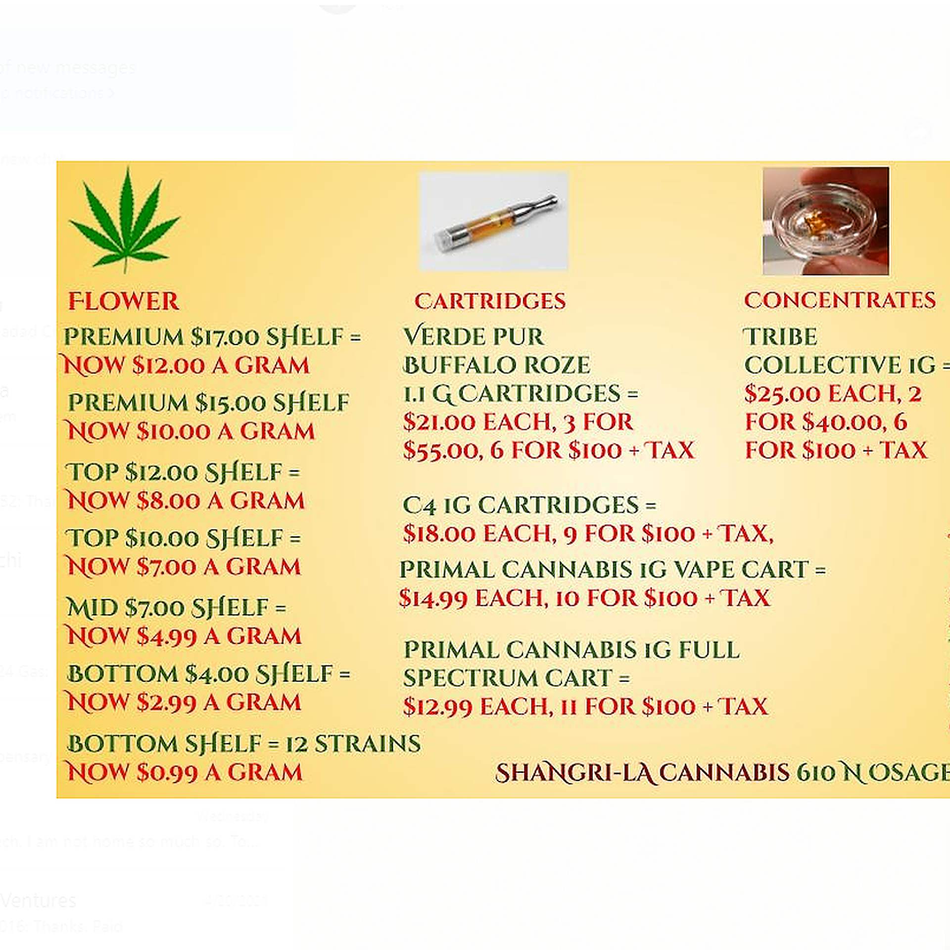 Shangri-La Cannabis Dispensary I Dewey Menu | Leafly