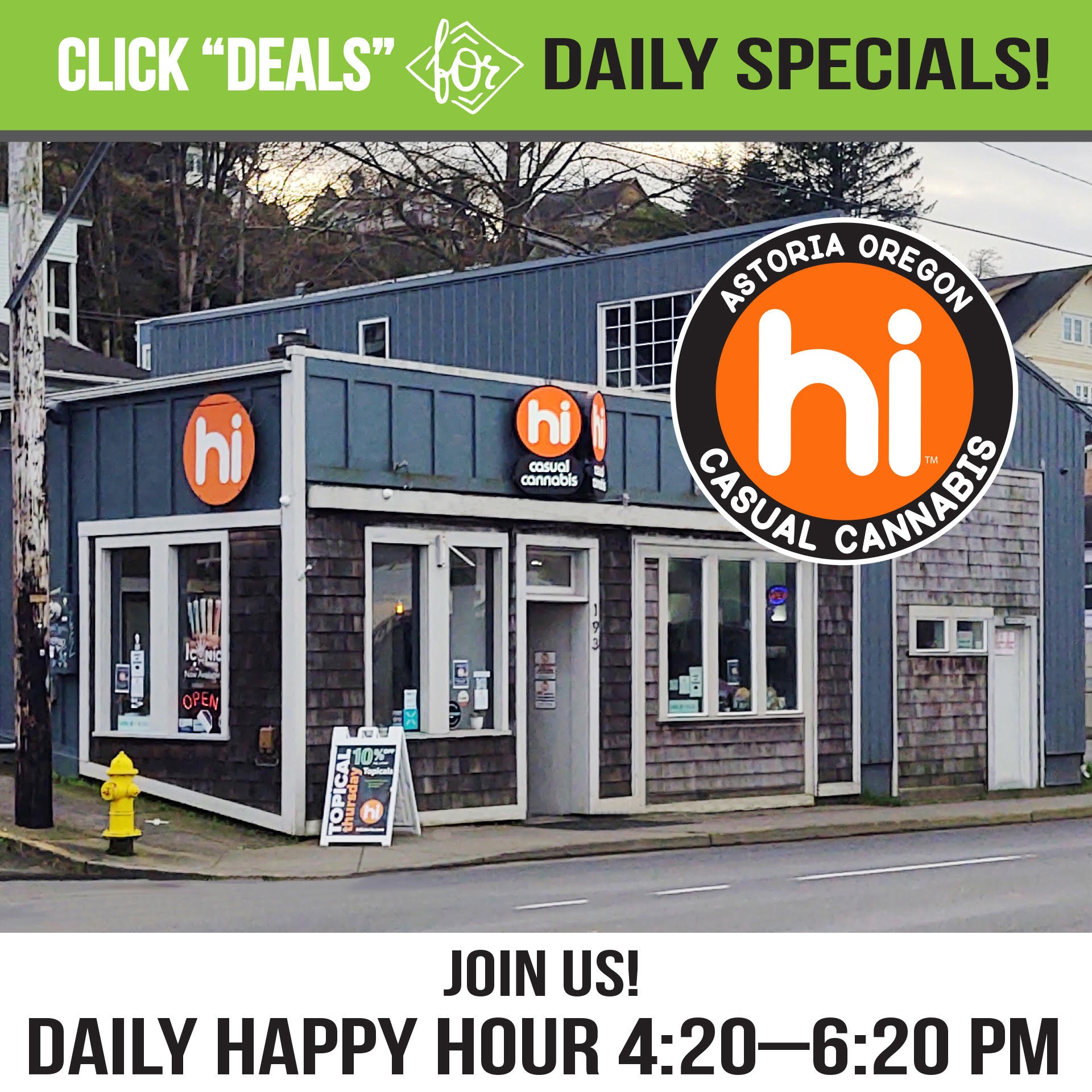 hi Casual Cannabis Astoria Now Open! Menu Leafly