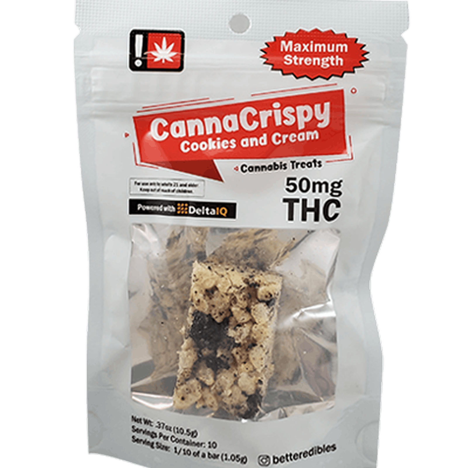 Better Edibles Cookies and Cream CannaCrispy 50mg Leafly