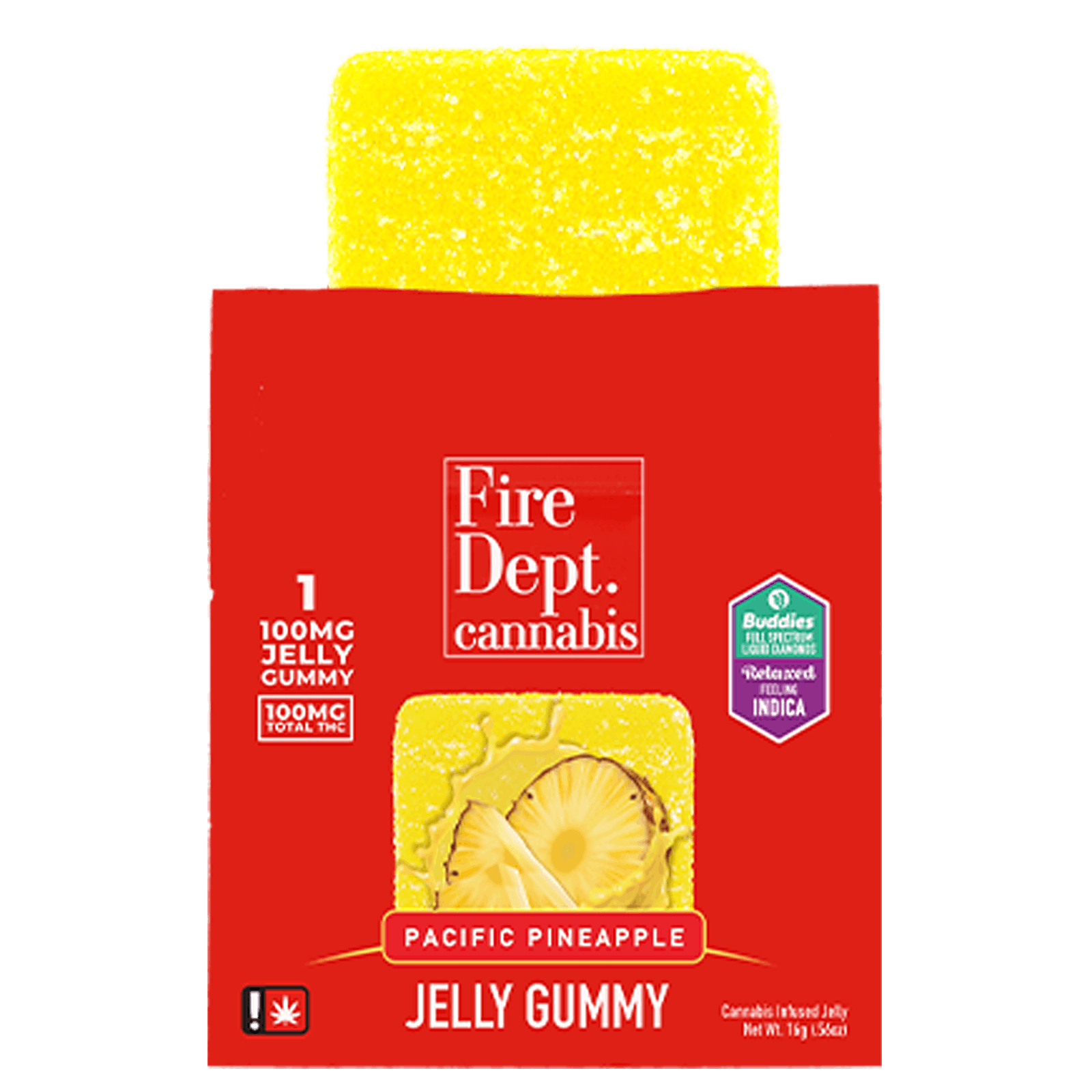 Fire Dept. Cannabis 100mg THC Single Jelly Gummy Pacific Pineapple