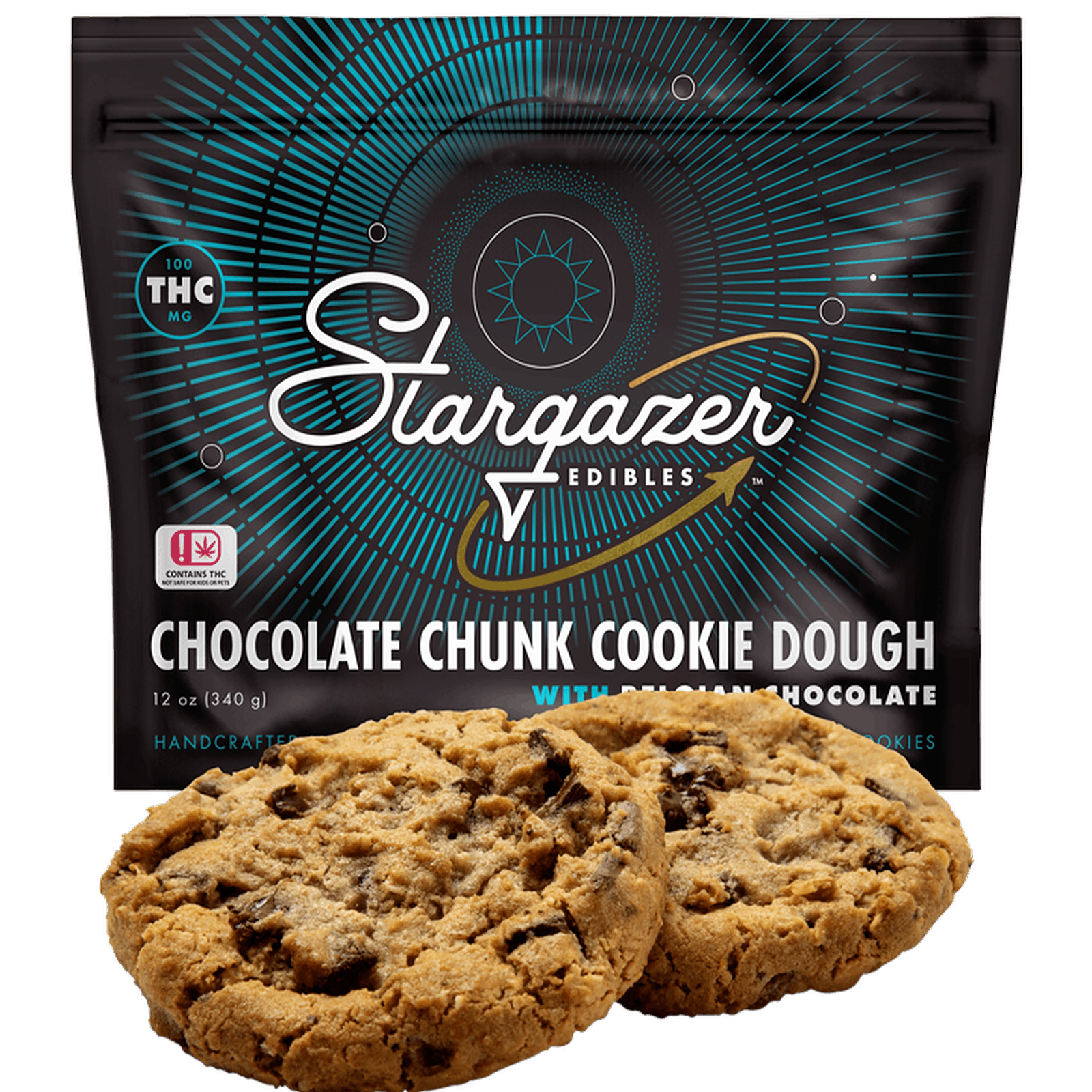 Stargazer Edibles Chocolate Chunk Cookie Dough Cookies w/ Belgian