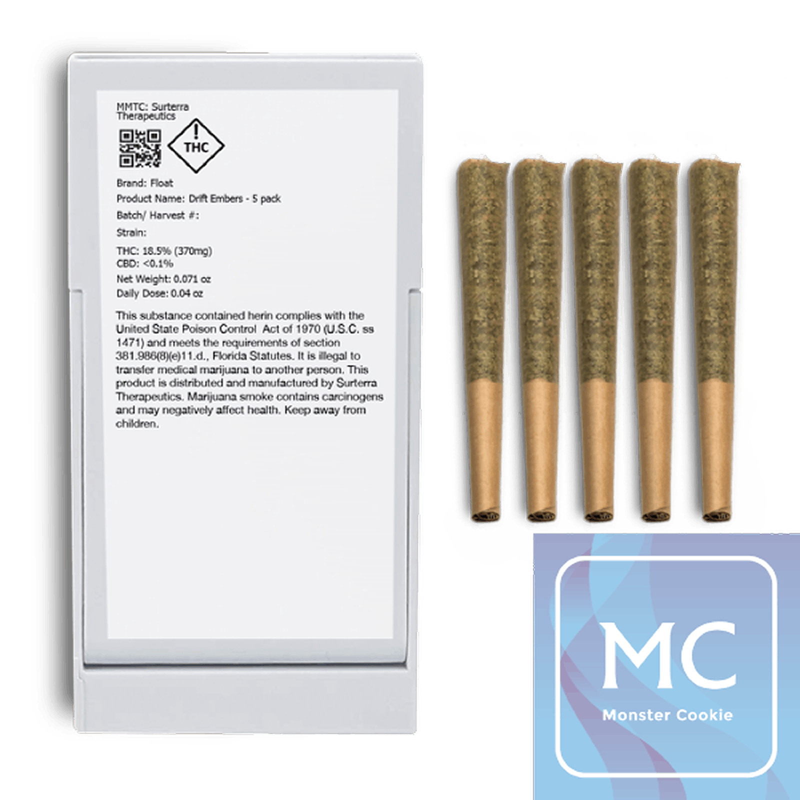 Float by Surterra Wellness: Monster Cookie Pre-Rolls 2.5g 5-pack | Leafly