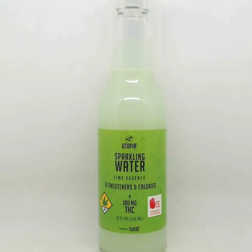 Utopia Sparkling Water: Lime Sparkling Water 100mg | Leafly