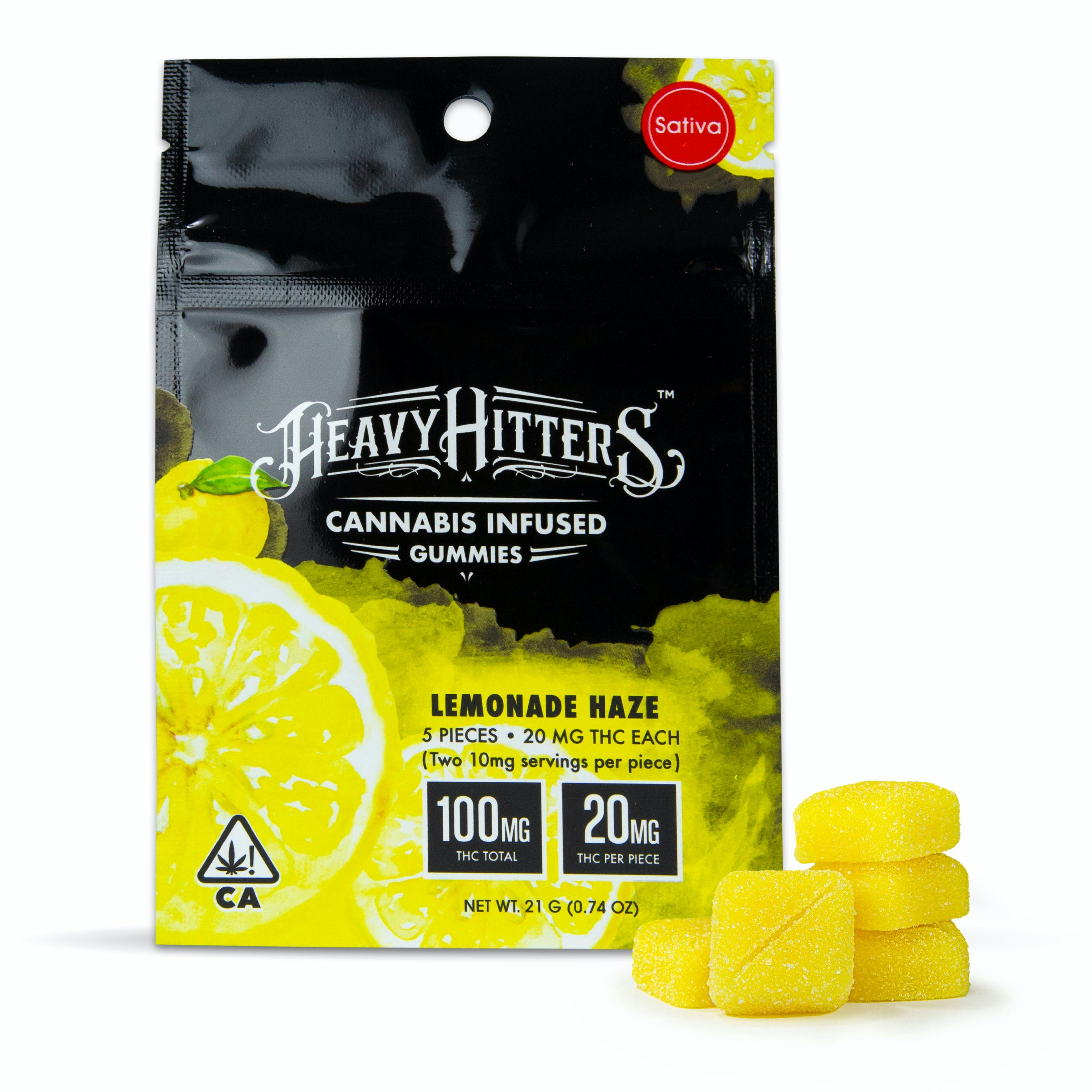 Heavy Hitters Lemonade Haze Ultra Gummy 100mg 5pack (Sativa) Leafly