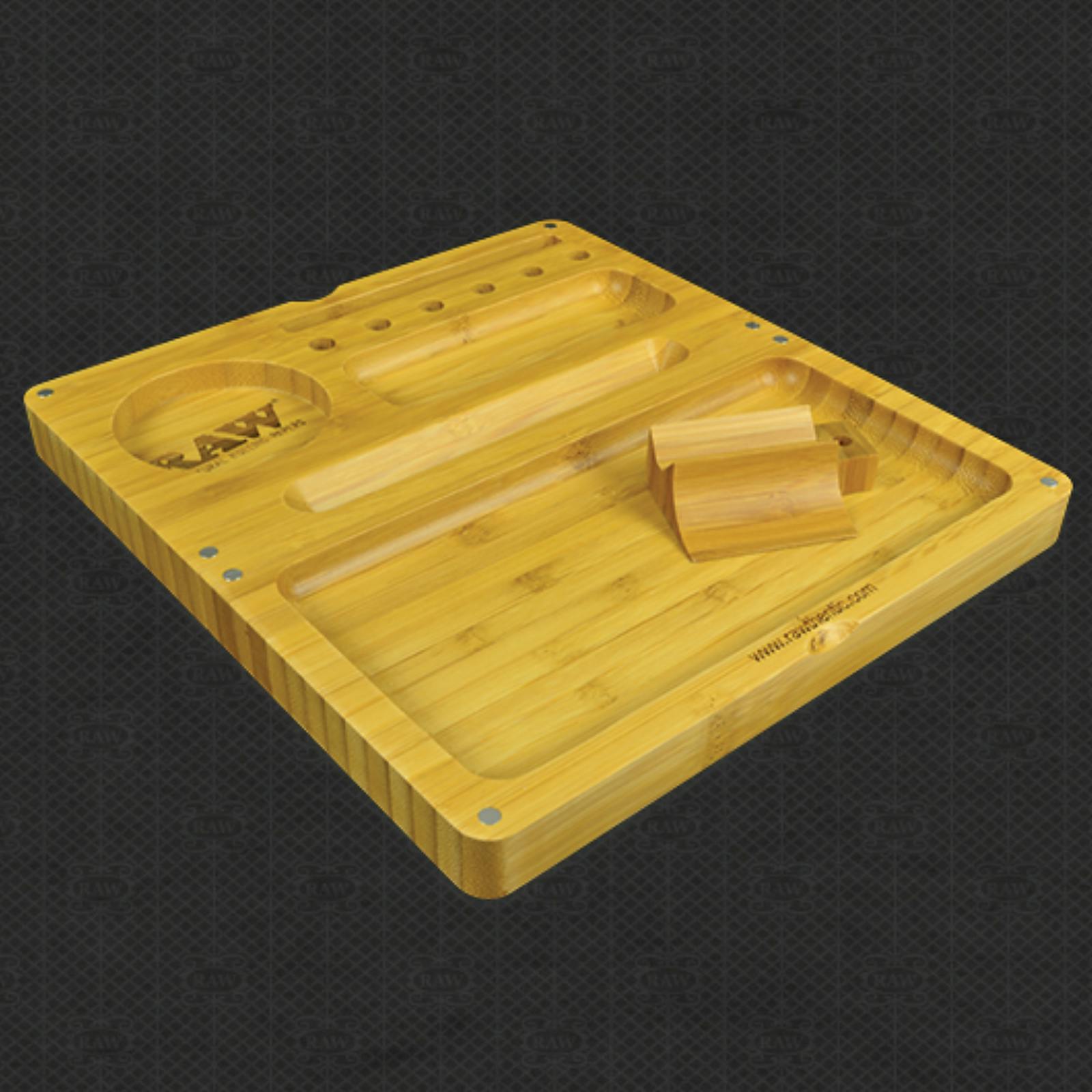 RAW Back Flip Bamboo Rolling Tray Leafly