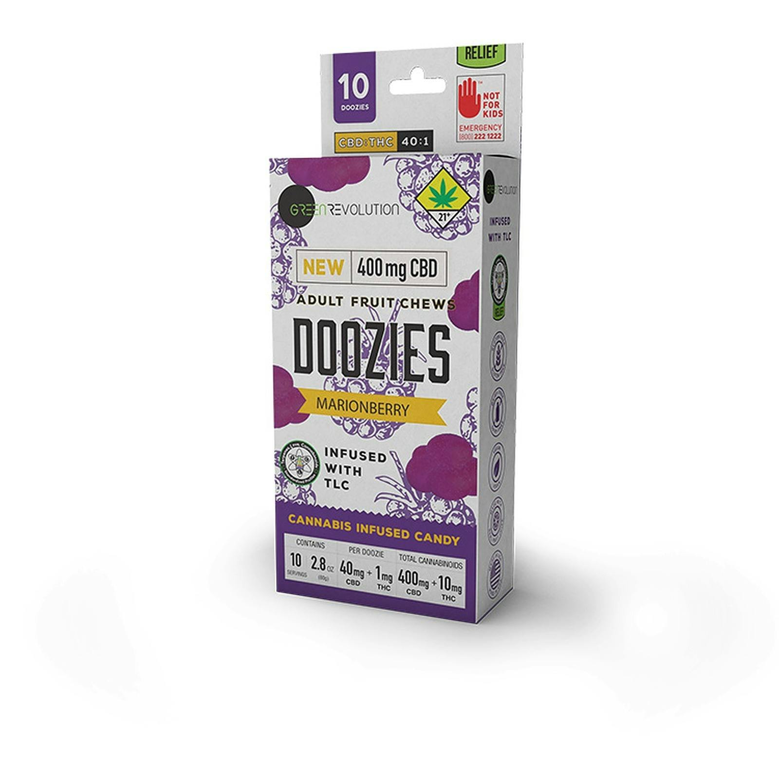 Green Revolution 40 1 Marionberry Doozies 410mg 10 Pack Leafly